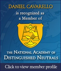 Daniel Cavarello, member of The National Academy of Distinguished Neutrals